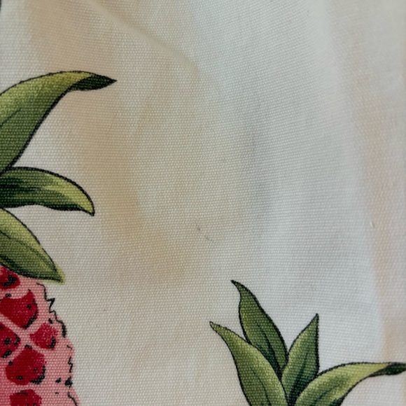 Talbots Stretch Ivory Pink Pineapple Skirt 8 Preppy Vacation Resort Summer Whim - Picture 5 of 7